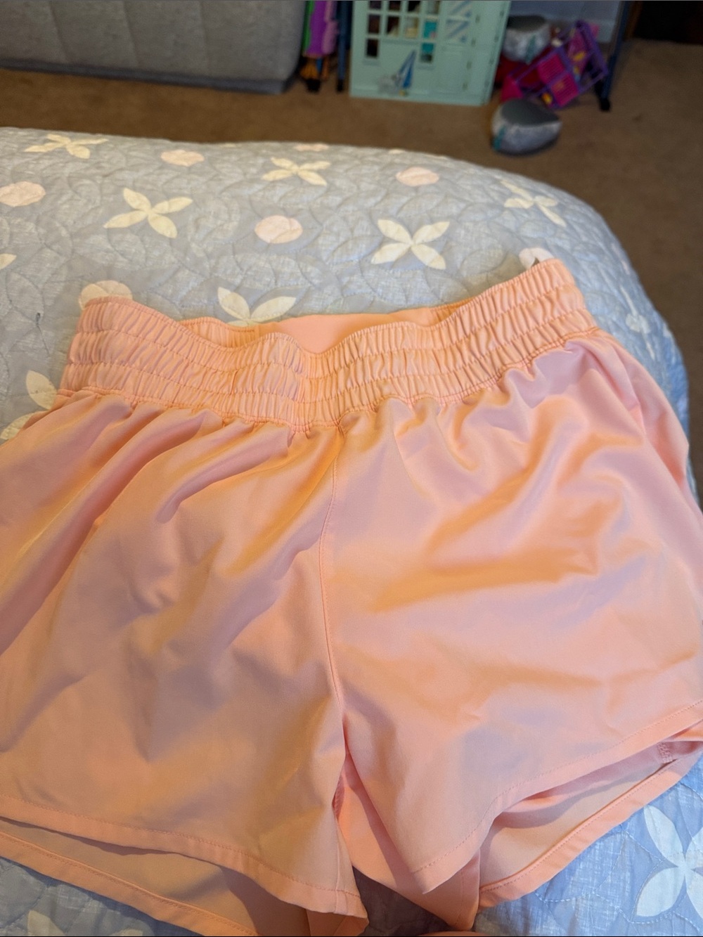 Reebok Pastel Pink Elastic-Waist Athletic Shorts